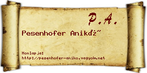 Pesenhofer Anikó névjegykártya